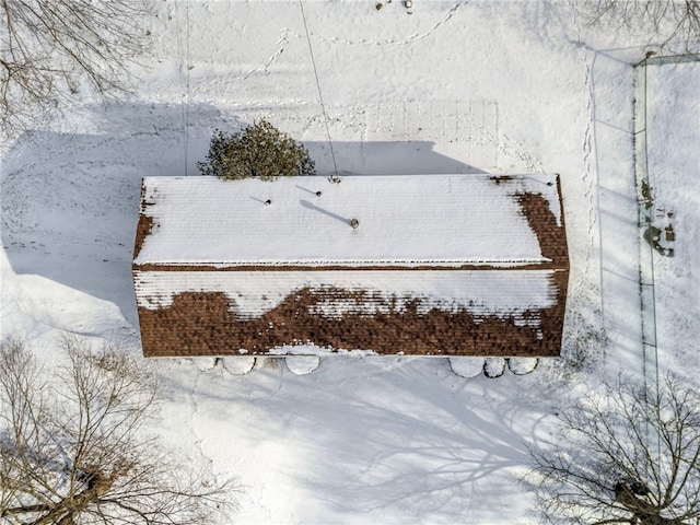 view of snowy aerial view