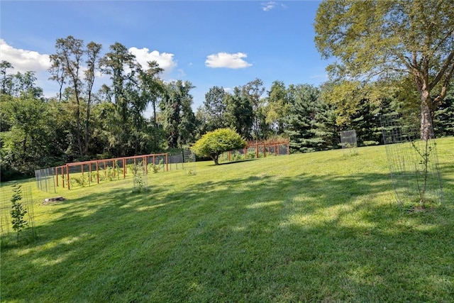 view of yard featuring fence