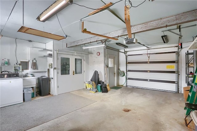 garage featuring a garage door opener