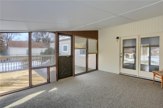 view of unfurnished sunroom