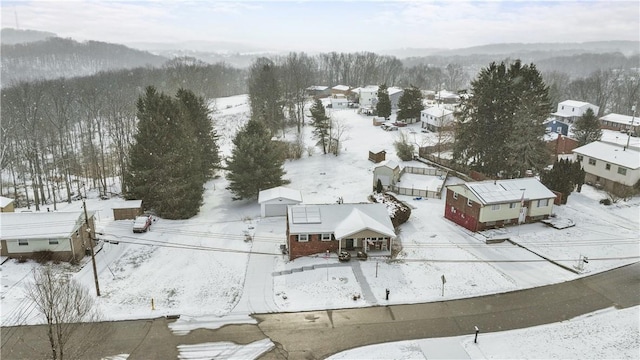 view of snowy aerial view