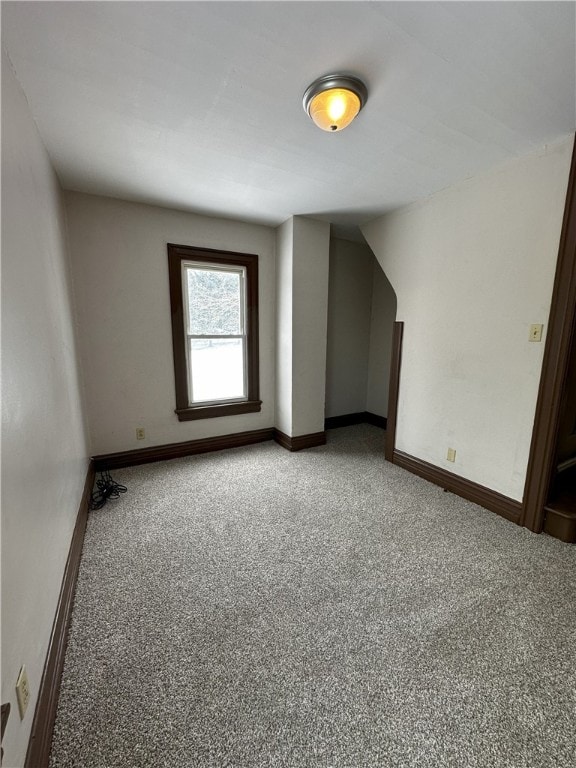 additional living space with carpet flooring and baseboards