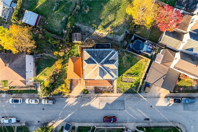 aerial view with a residential view