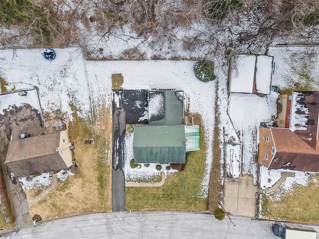 view of snowy aerial view