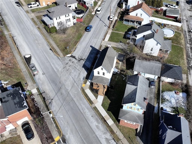 drone / aerial view with a residential view