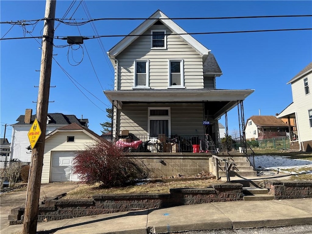 2504 Olympia St, Mckeesport, PA 15132 - view of front of property featuring a porch and a garage