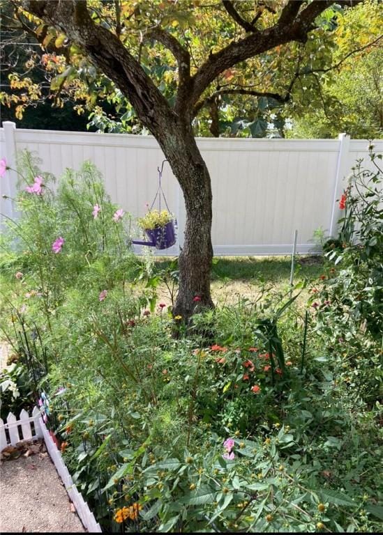 view of yard with fence