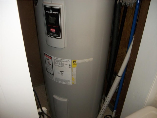 utility room with water heater