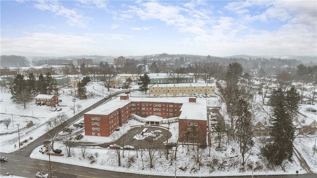 view of snowy aerial view