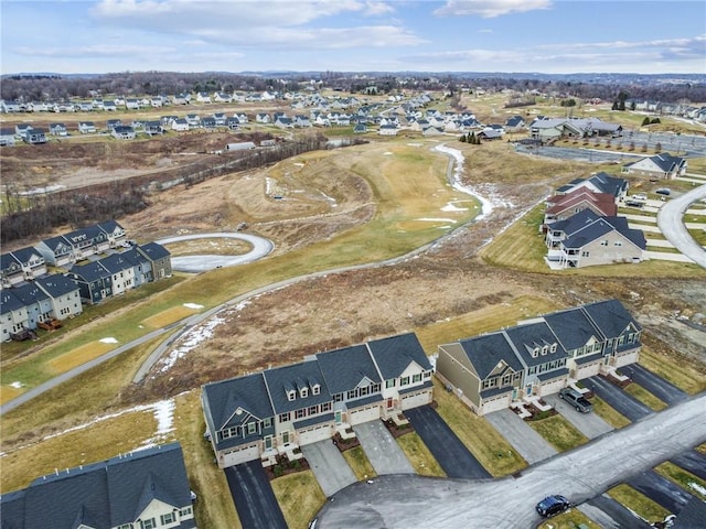 aerial view with a residential view