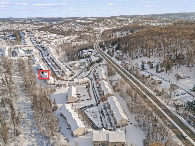 view of snowy aerial view