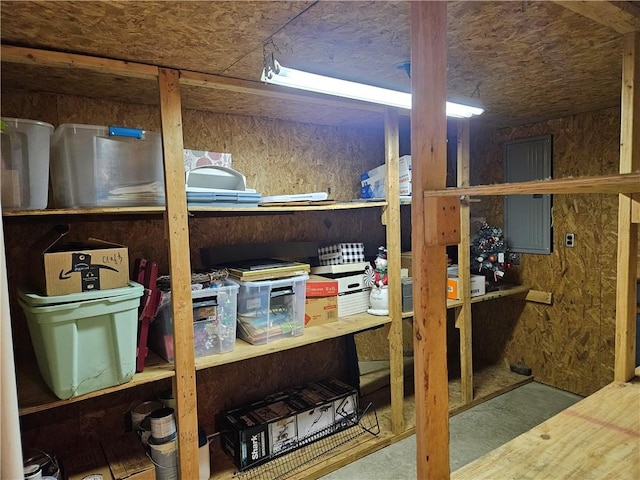 storage area featuring electric panel