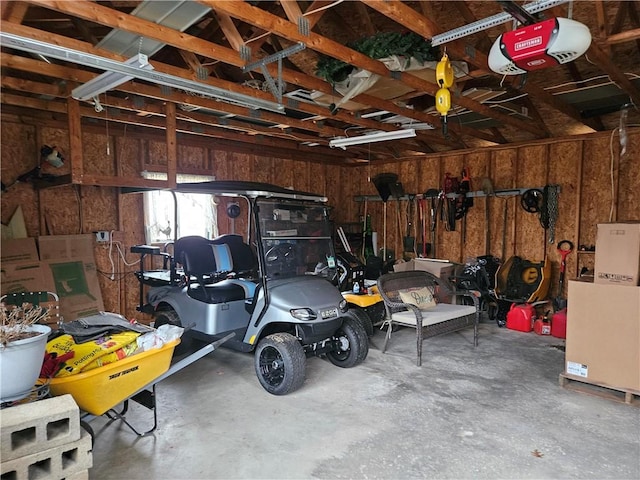 garage featuring a garage door opener