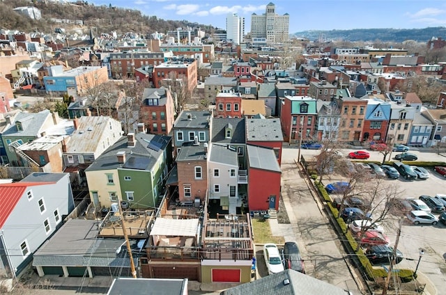 bird's eye view featuring a city view