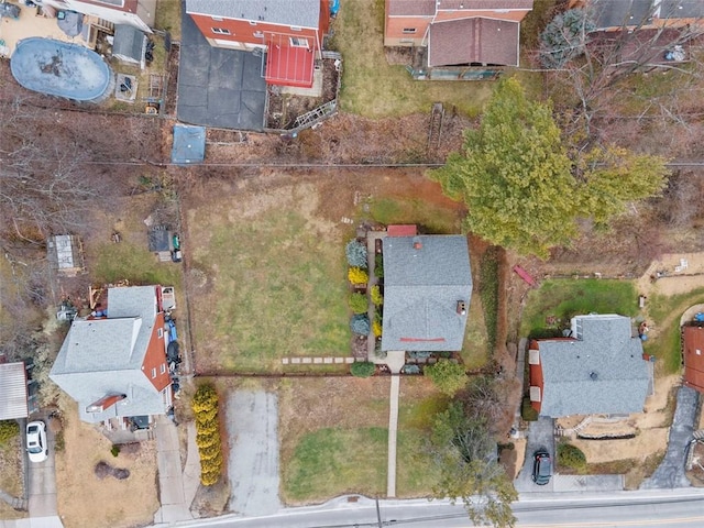 aerial view with a residential view