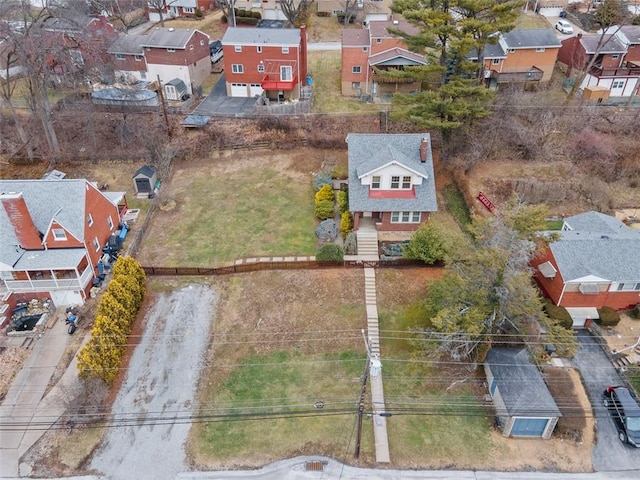 aerial view featuring a residential view