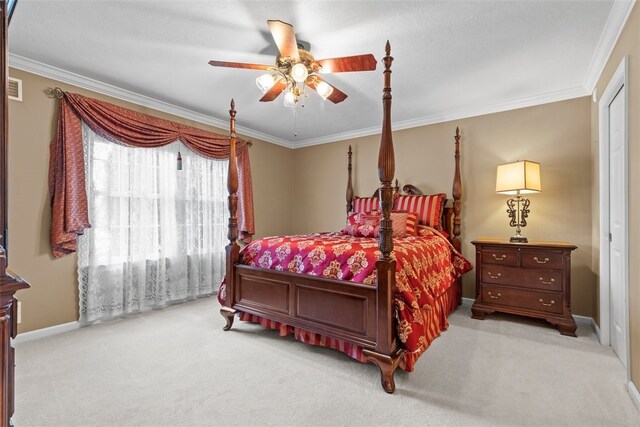 1143 Links Way W, Deer, PA 15044 - carpeted bedroom featuring ornamental molding, baseboards, and ceiling fan
