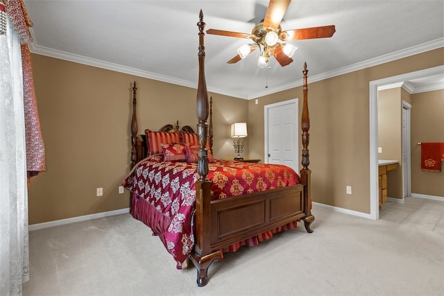 1143 Links Way W, Deer, PA 15044 - bedroom featuring carpet floors, ornamental molding, baseboards, and ceiling fan
