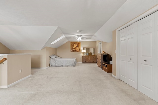 1143 Links Way W, Deer, PA 15044 - carpeted bedroom featuring lofted ceiling, baseboards, ceiling fan, and a closet