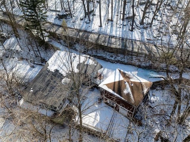 view of snowy aerial view