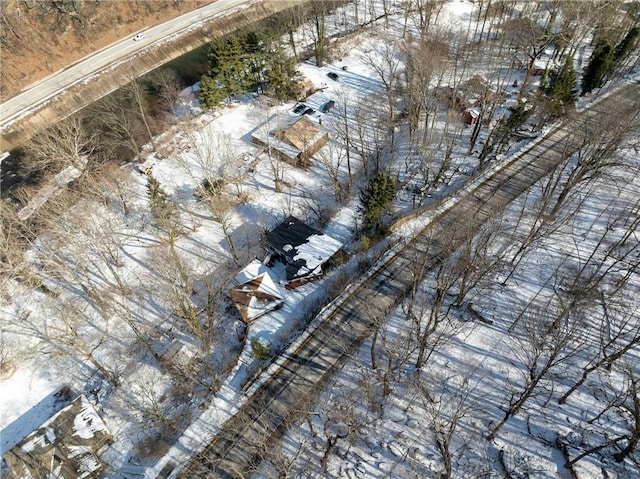 view of snowy aerial view