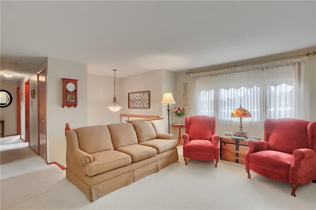 view of carpeted living area