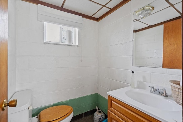 bathroom with toilet and vanity