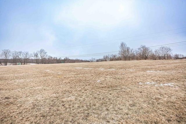 view of yard with a rural view