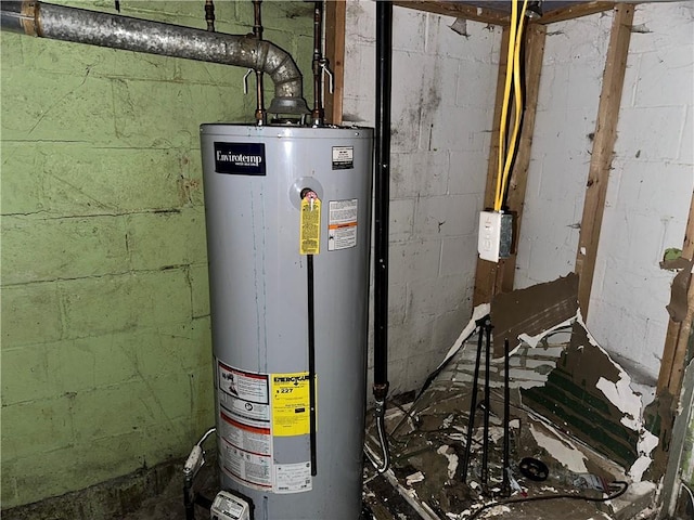 utilities featuring gas water heater