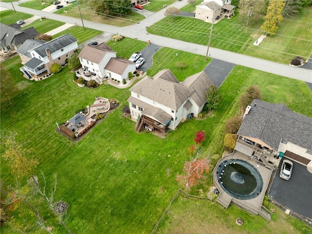 aerial view with a residential view