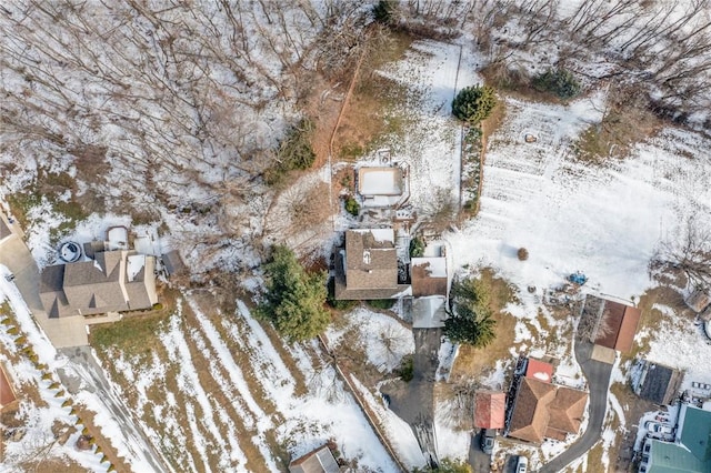 view of snowy aerial view