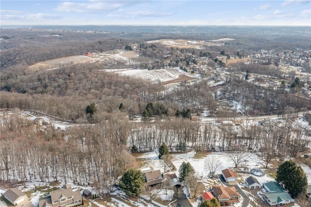 view of snowy aerial view