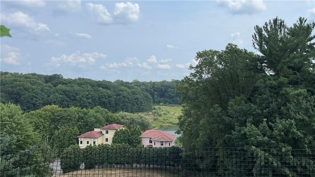 bird's eye view with a view of trees