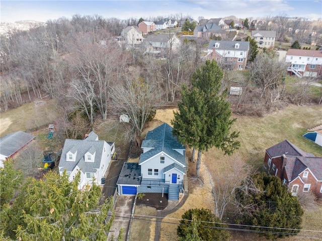 drone / aerial view with a residential view