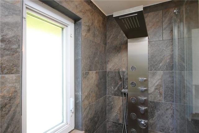 room details with tiled shower