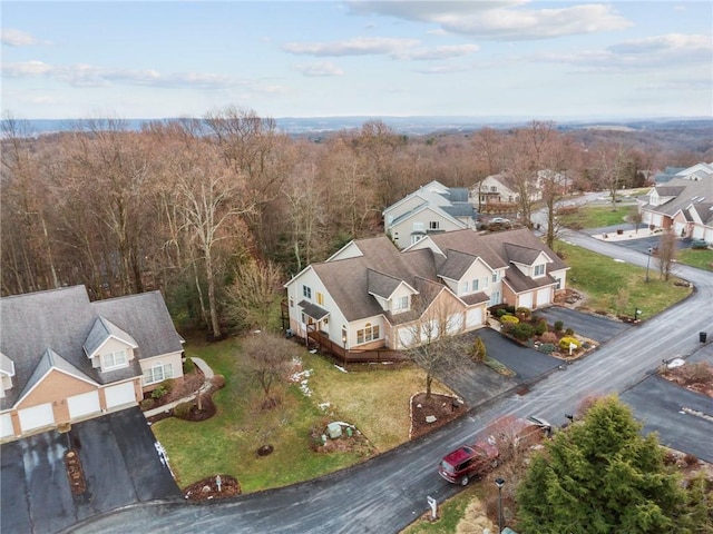 aerial view with a residential view