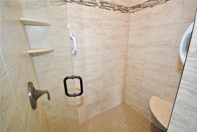 bathroom featuring a stall shower