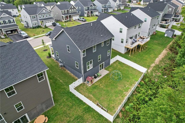 aerial view with a residential view