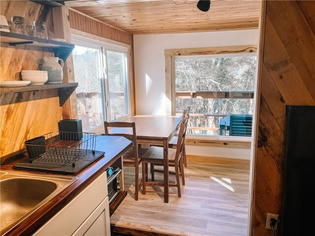 1958 Church Hill Rd, North-Other Area, PA 16351 - dining area featuring wooden ceiling and light wood finished floors