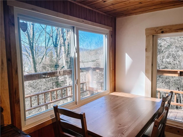 1958 Church Hill Rd, North-Other Area, PA 16351 - dining space featuring wood ceiling