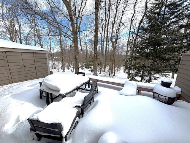 view of snowy yard