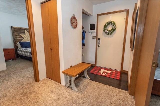 interior space with light colored carpet