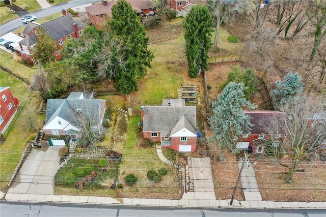 bird's eye view with a residential view