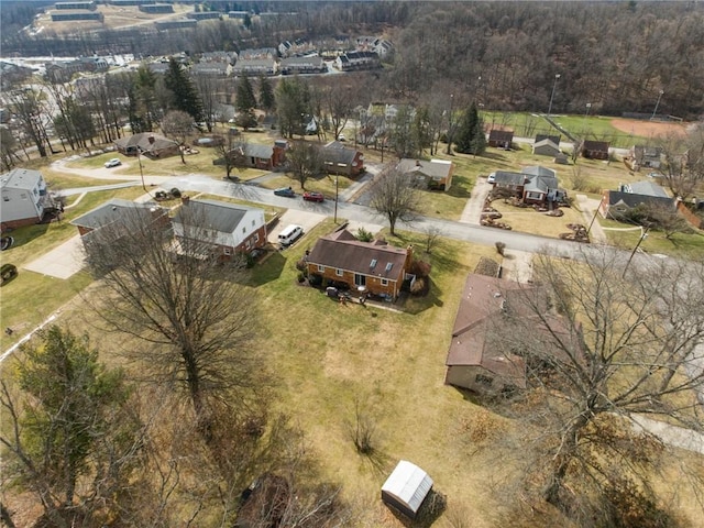 aerial view with a residential view