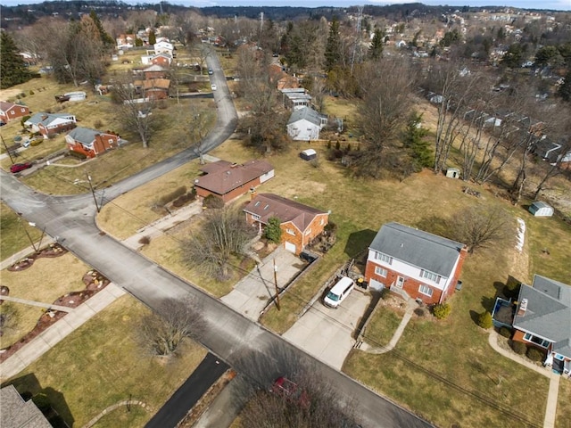 aerial view with a residential view