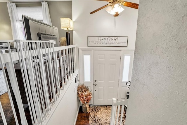 entryway with a textured wall