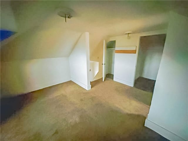 bonus room featuring carpet and lofted ceiling