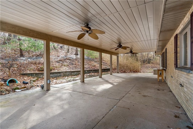 view of patio with a ceiling fan