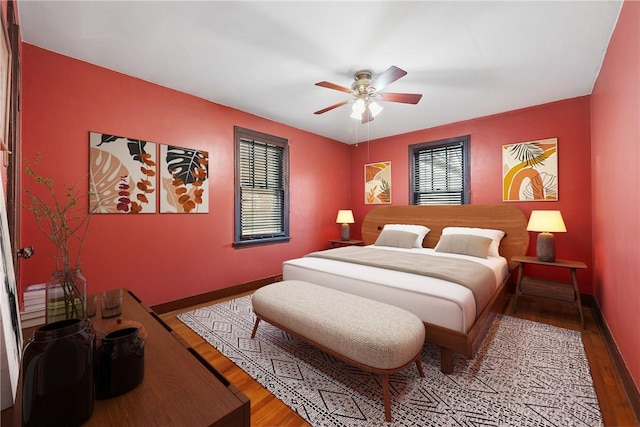 820 Mcdonald St, Sewickley, PA 15143 - bedroom featuring wood finished floors, a ceiling fan, and baseboards