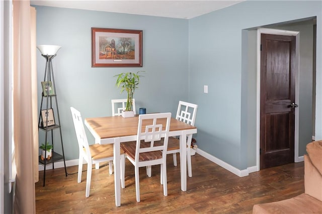 dining room with wood finished floors and baseboards